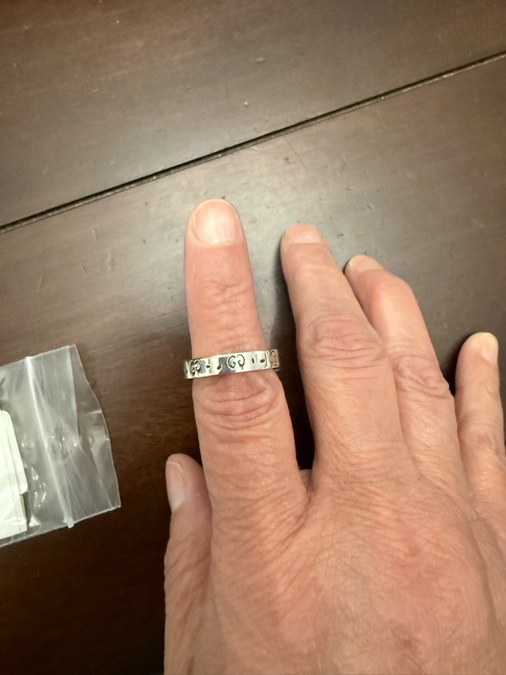 Gucci rare ghost GG ring 925 silver